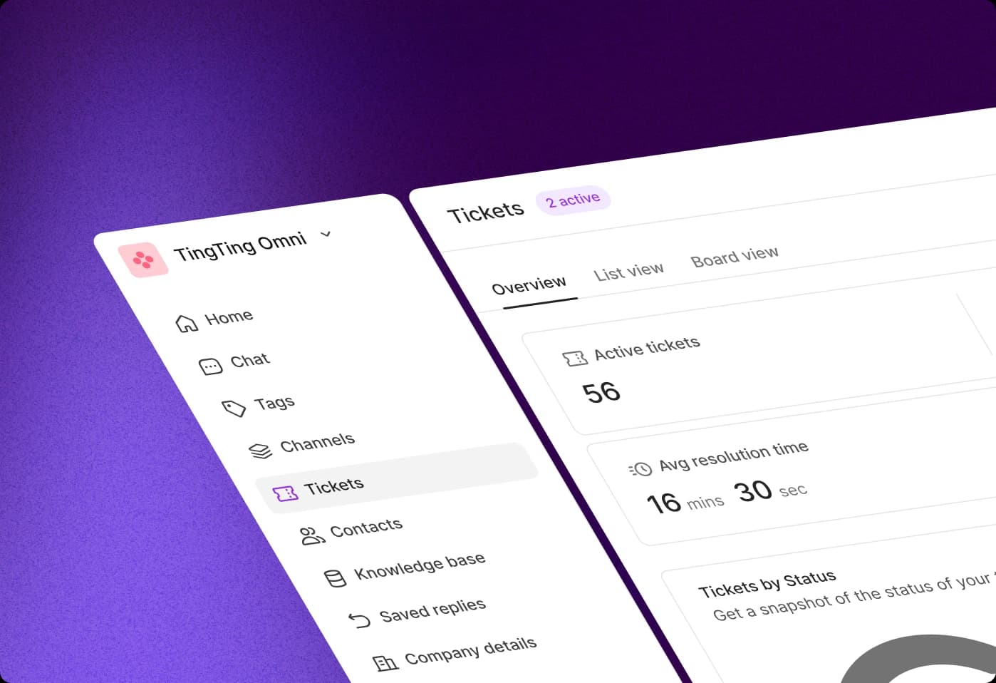 TingTing omni tickets interface